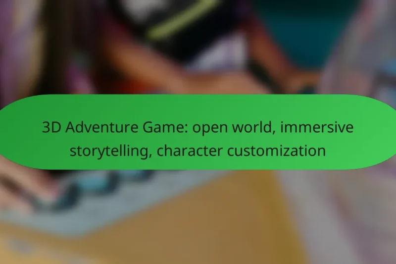 3D Adventure Game: open world, immersive storytelling, character customization