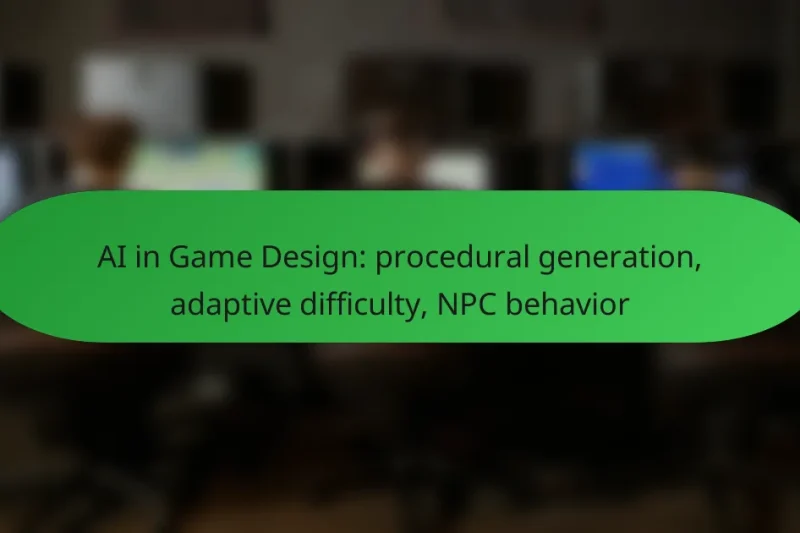 AI in Game Design: procedural generation, adaptive difficulty, NPC behavior