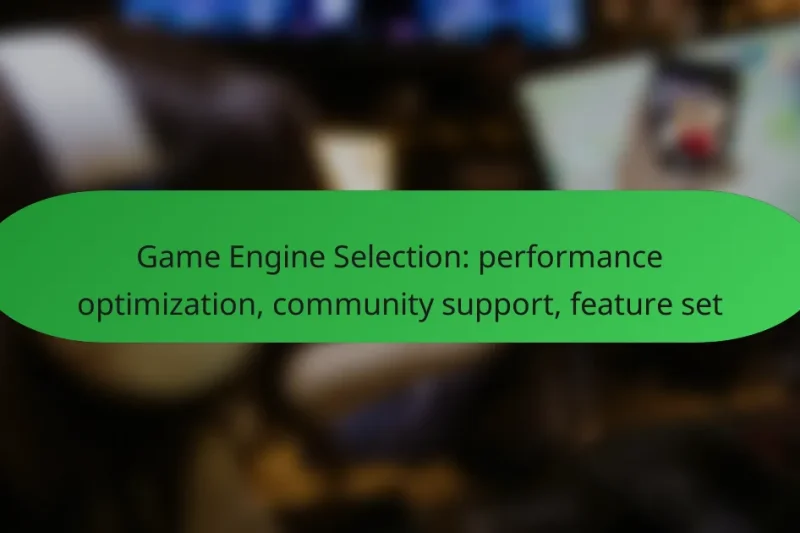Game Engine Selection: performance optimization, community support, feature set