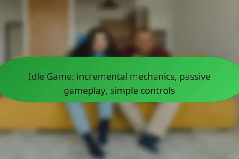 Idle Game: incremental mechanics, passive gameplay, simple controls