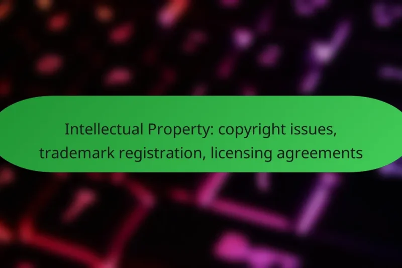 Intellectual Property: copyright issues, trademark registration, licensing agreements