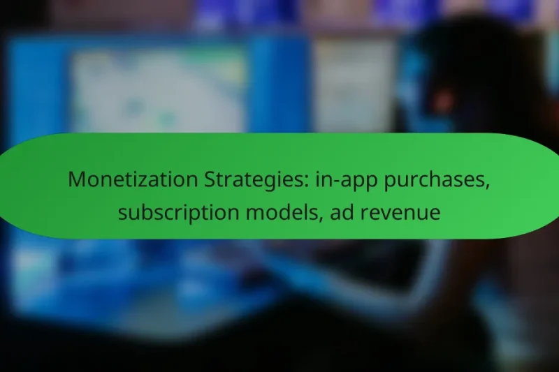 Monetization Strategies: in-app purchases, subscription models, ad revenue