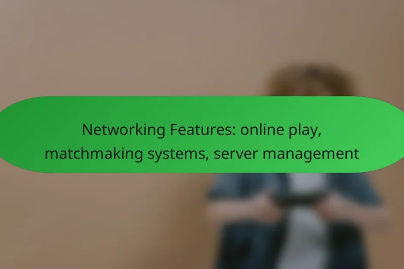 Networking Features: online play, matchmaking systems, server management