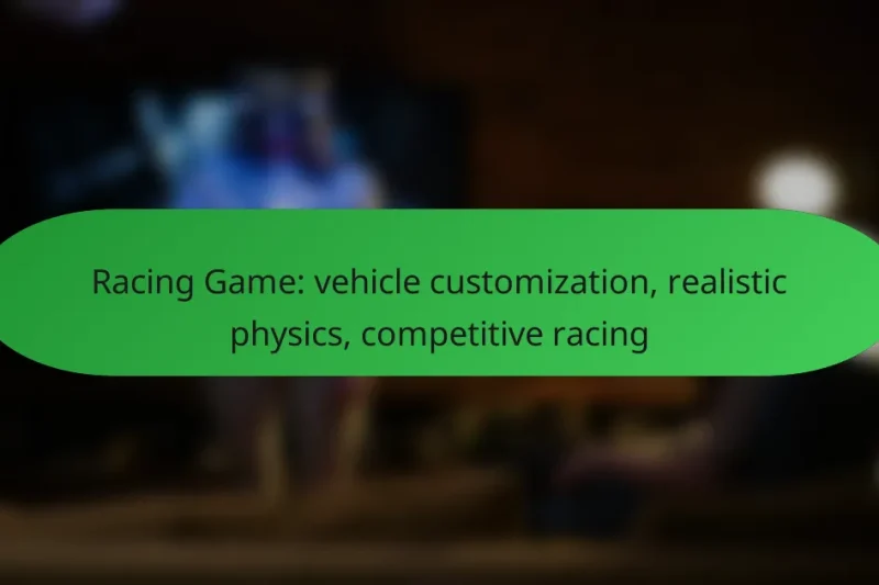 Racing Game: vehicle customization, realistic physics, competitive racing