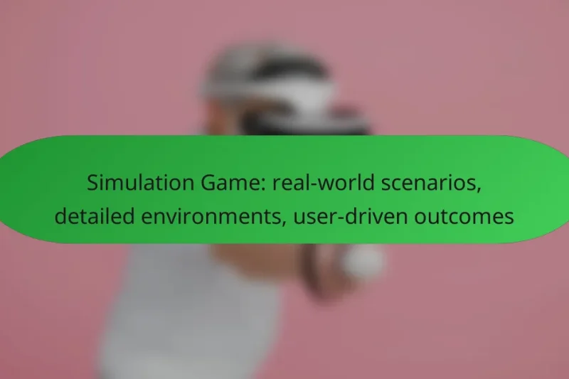 Simulation Game: real-world scenarios, detailed environments, user-driven outcomes