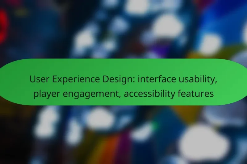 User Experience Design: interface usability, player engagement, accessibility features