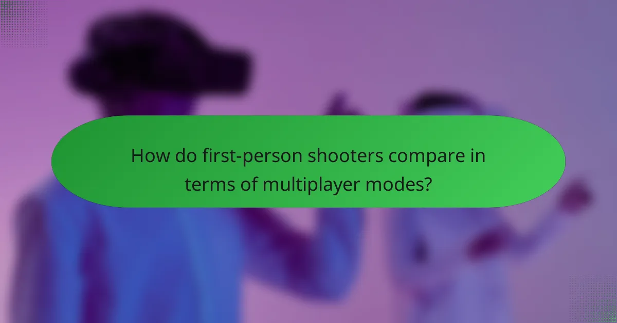 How do first-person shooters compare in terms of multiplayer modes?