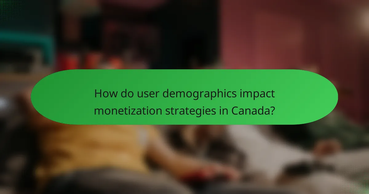 How do user demographics impact monetization strategies in Canada?
