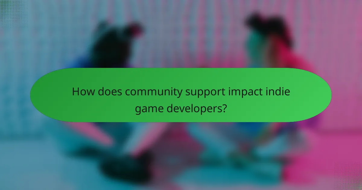 How does community support impact indie game developers?