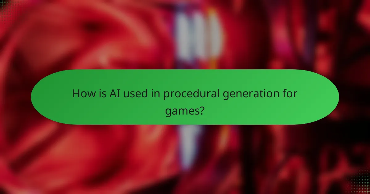 How is AI used in procedural generation for games?