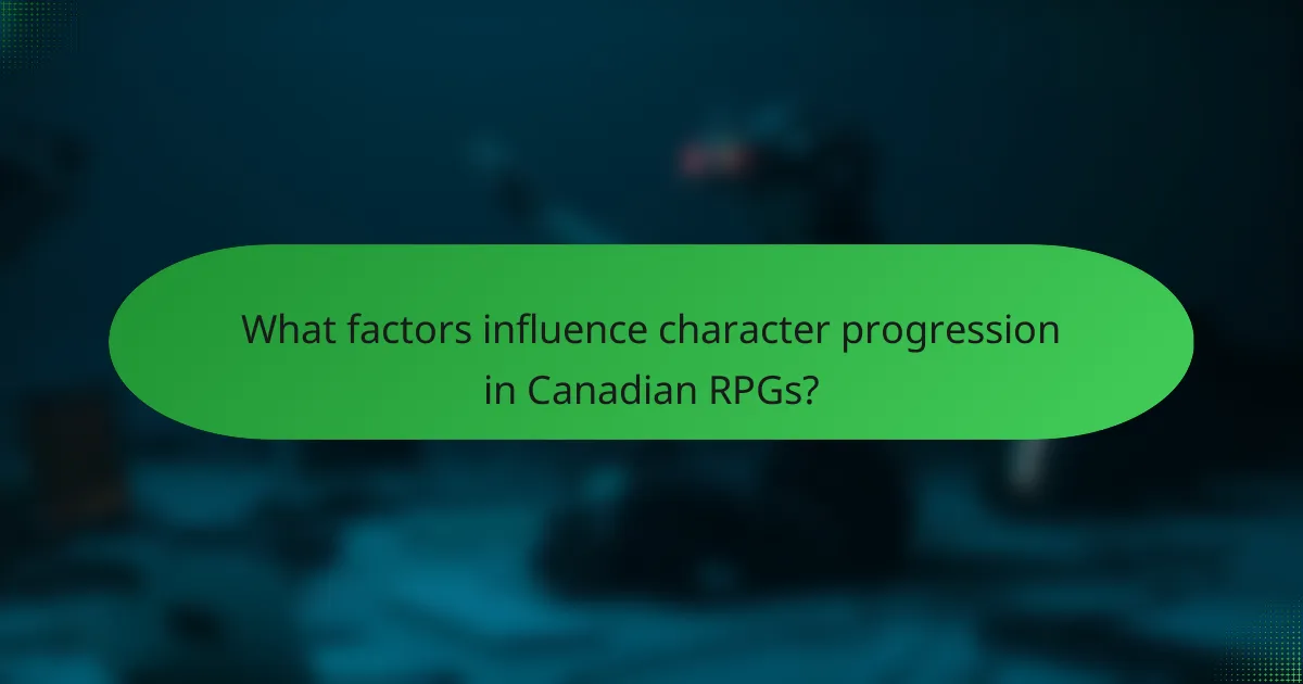 What factors influence character progression in Canadian RPGs?