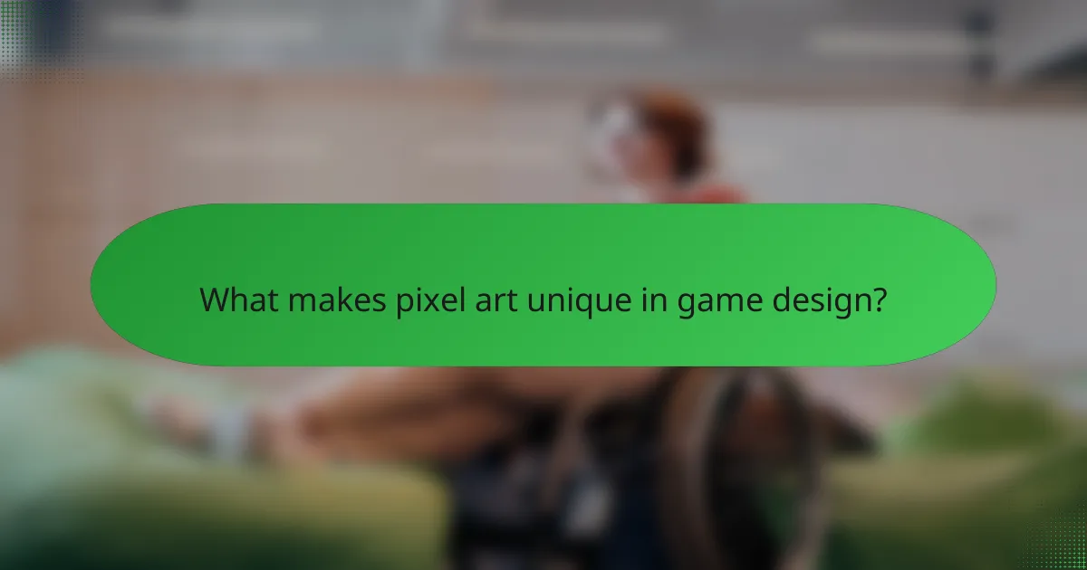 What makes pixel art unique in game design?